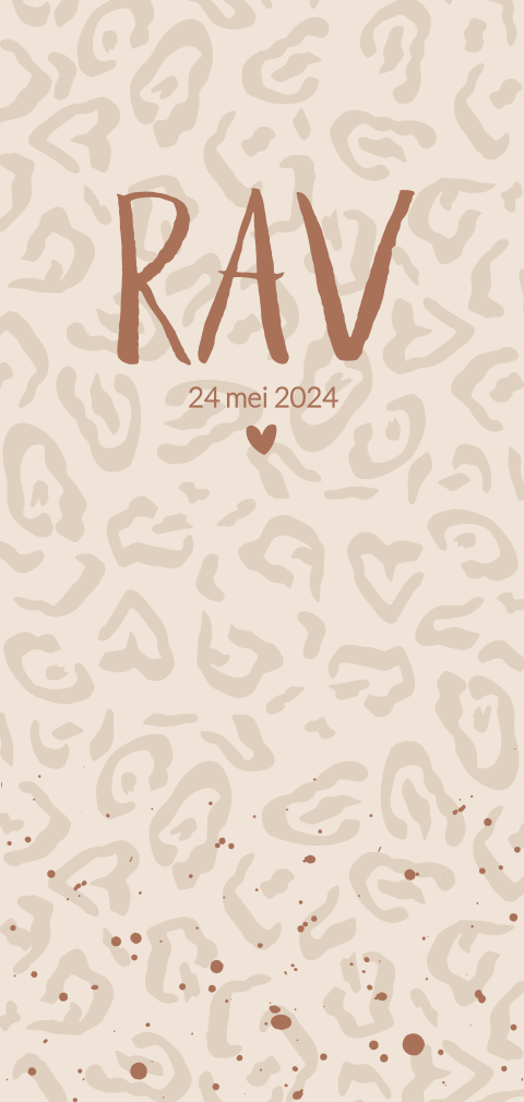 Geboortekaartje met panter print genderneutraal