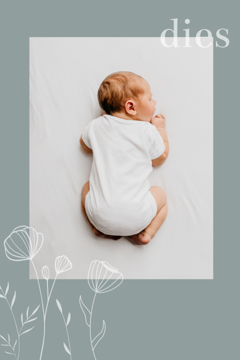 Foto geboortekaartje  jongen met geïllustreerde bloemen