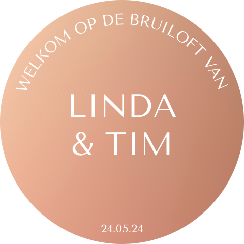 Modern welkomstbord bruiloft rond