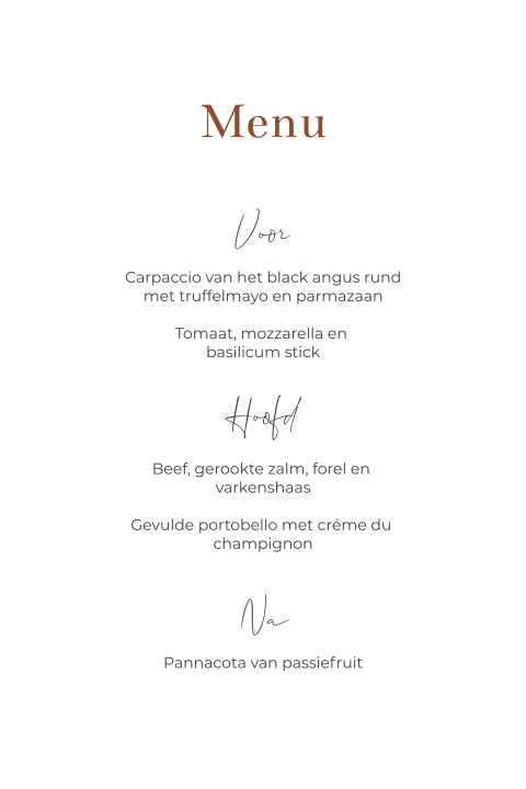 Menukaart Geometrisch