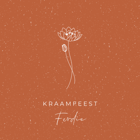 Kraamfeest kaartje geboortebloem juli