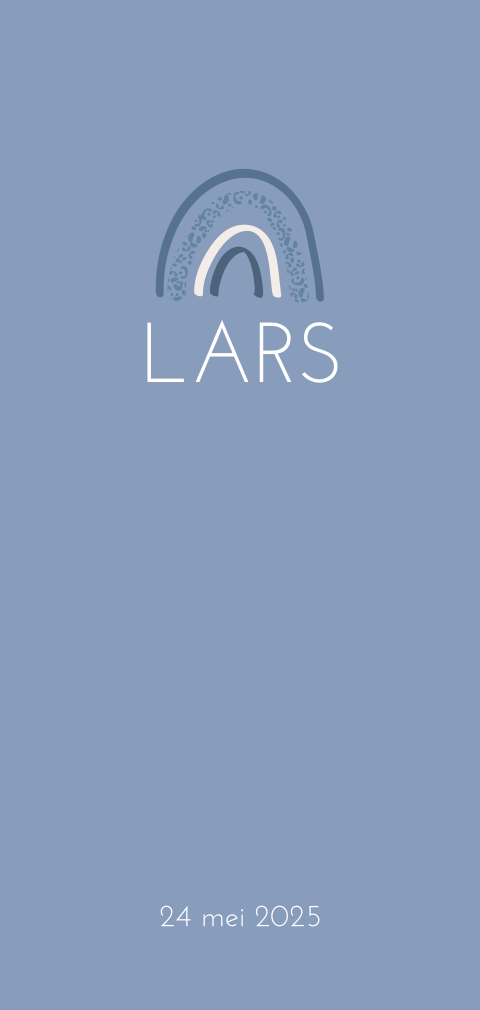 Geboortekaartje jongen met regenboog