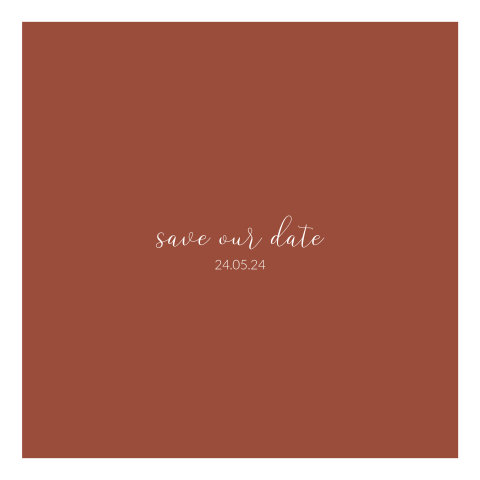 Save our date kaart warm terra kalligrafie