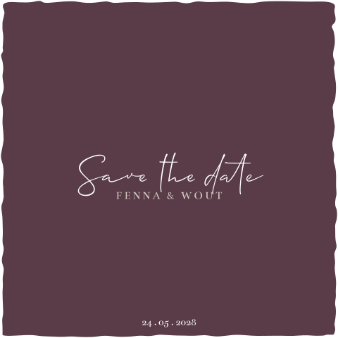 Save the date - Burgundy Chique handgeschept look