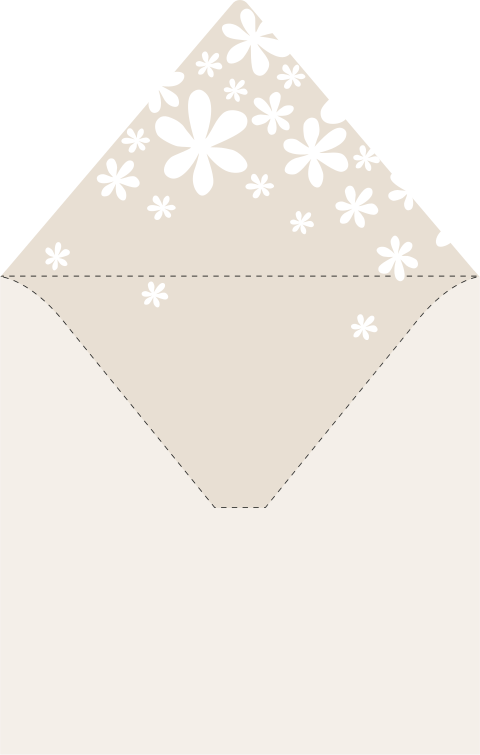 Inlay envelop beige met bloemetjes