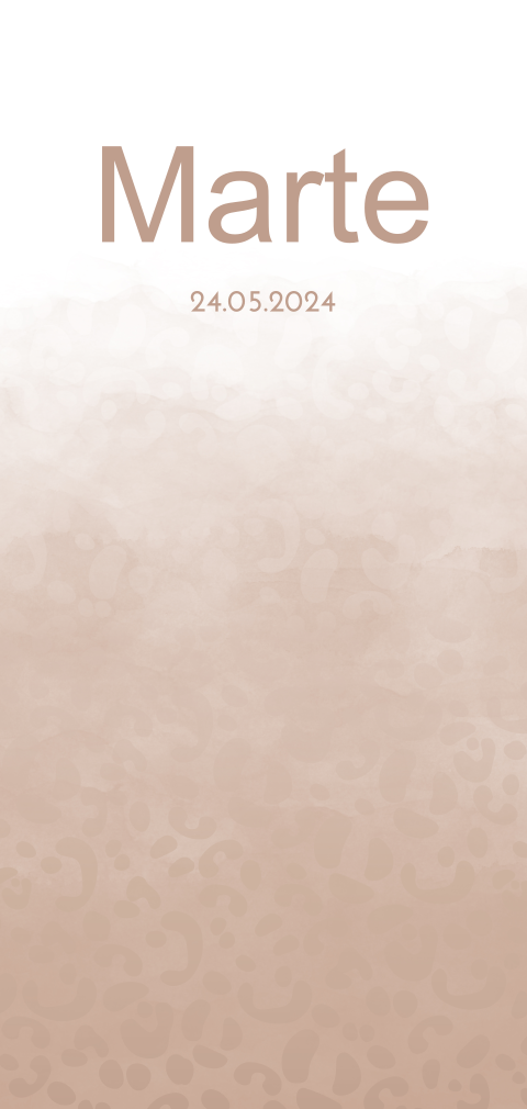 Genderneutraal geboortekaartje met panterprint.