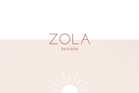 Geboortekaartje meisje met zon