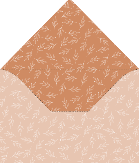 Inlay envelop | Botanisch patroon in warme aardetinten