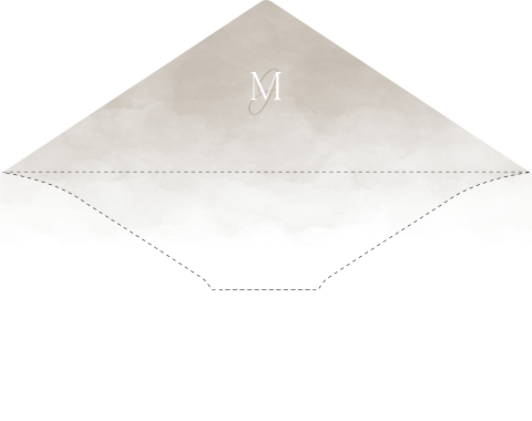 Inlay envelop taupe watercolor initialen