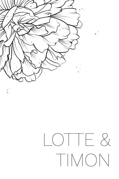 Minimalistische trouwkaart roos