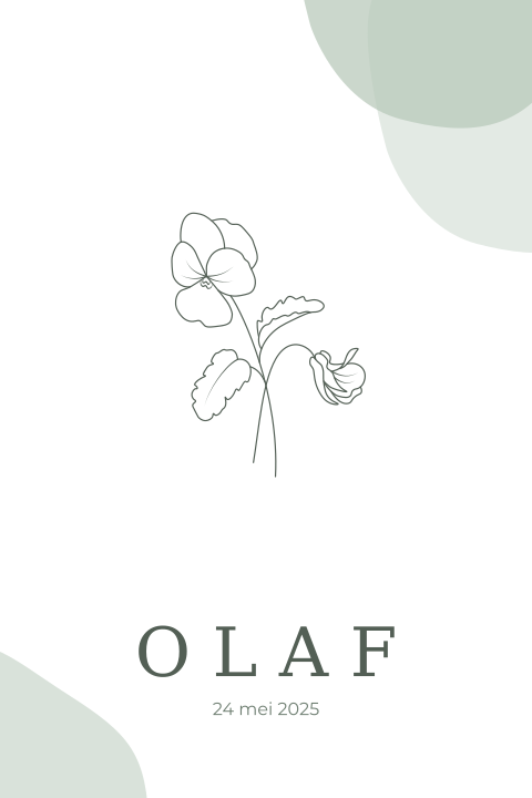 Geboortekaartje Geboortebloem Viooltje - Februari