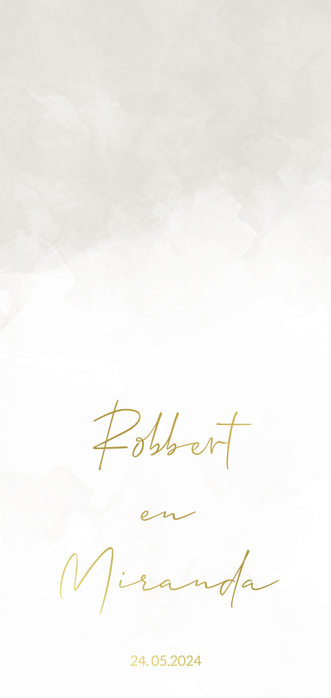 Moderne trouwkaart taupe watercolor