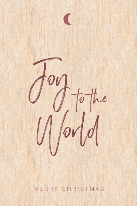 Kerstkaart joy to the world van hout