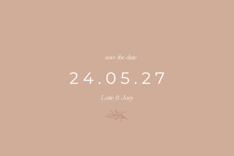 Minimalistisch neutrale save the date kaart