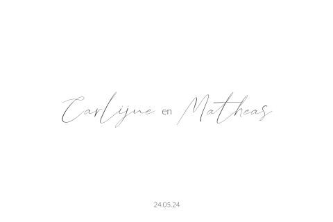 Minimalistische, klassieke trouwkaart met ronde hoeken