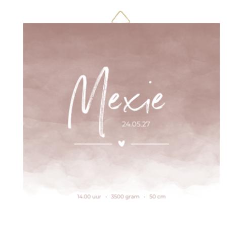 Geboorte tegeltje meisje oudroze