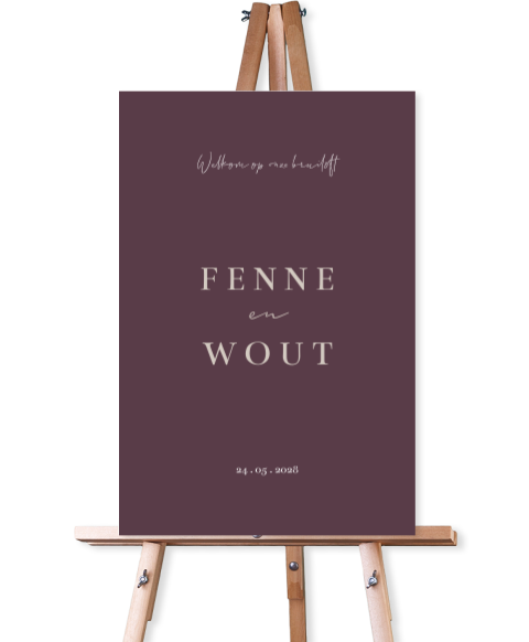 Welkomstbord bruiloft - Burgundy Chique