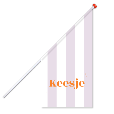 Geboortevlag meisje | Lila gestreept met naam