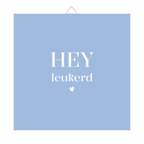 Tegeltje met quote Hey leukerd