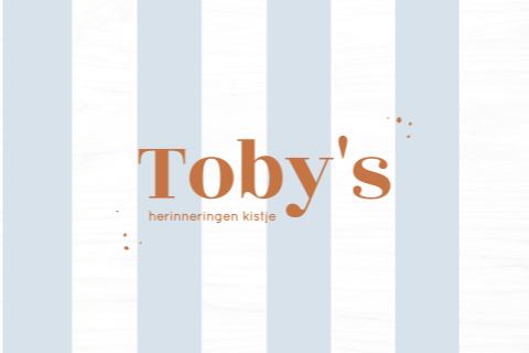 Memory box jongen | Lichtblauw gestreept met naam