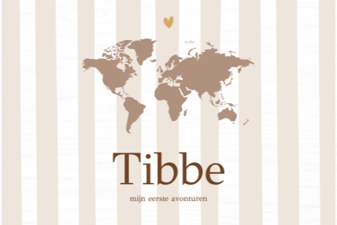 Memory box wit baby | Wereldkaart wit gestreept