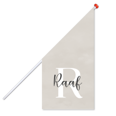 Geboortevlag beige met initiaal