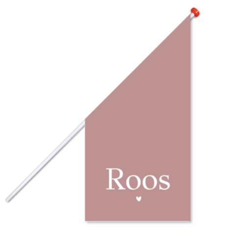 Geboortevlag oudroze met hartje