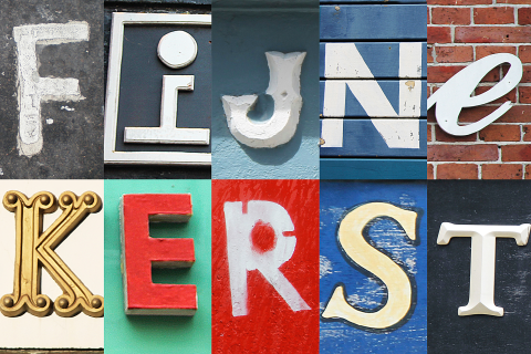 kerstkaart verschillende letters