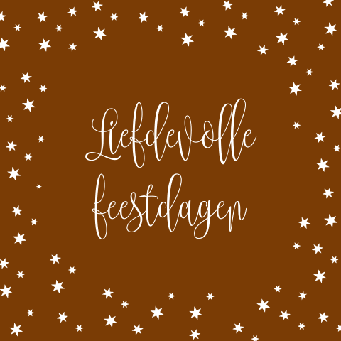 Sparkling kerstkaart in bruin