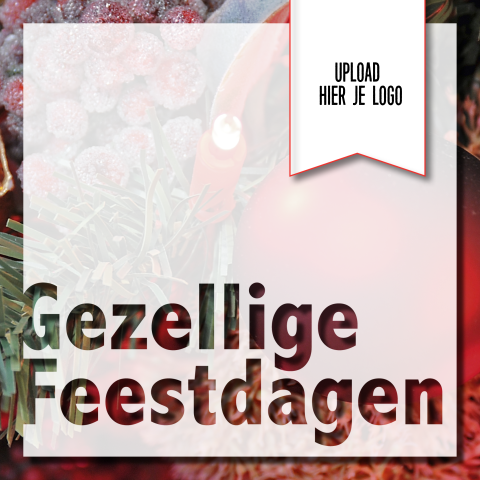 kerstkaart gezellige feestdagen rood