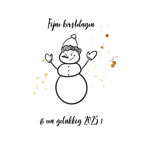 kerstkaart vrolijk met sneeuwpop