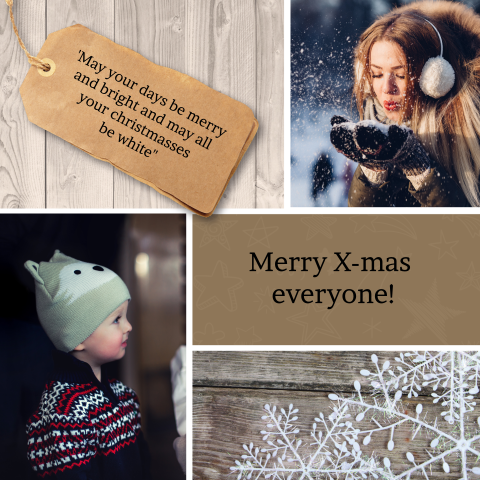 Moderne kerstkaart met foto's