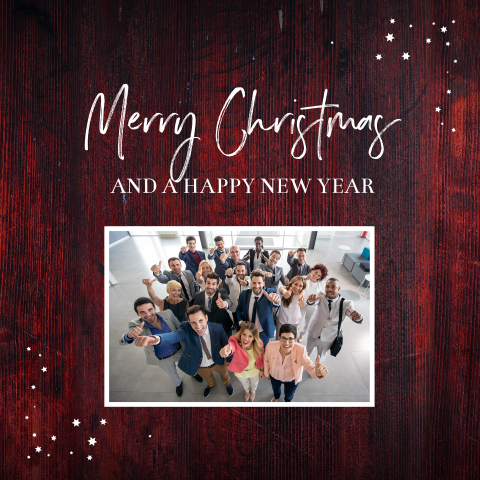 Fotokaart - Merry Christmas rood