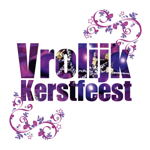 kerstkaart vrolijk kerstfeest paars