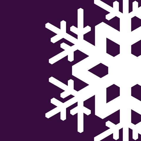 Paarse kerstkaart met sneeuwvlok