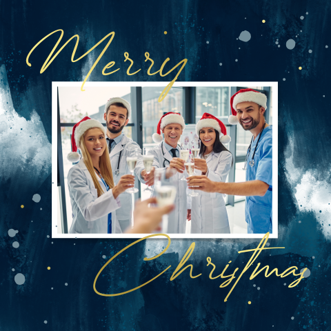 Fotokaart kerst met goudfolie