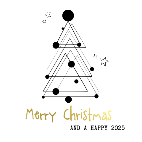 Kerstboom met nieuwjaarsgroet