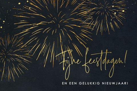 Kerstkaart zakelijk fijne feestdagen vuurwerk