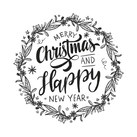 Zakelijke kerstkaart krans Merry Christmas