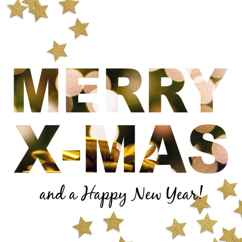 Kerstkaart met gouden sterren