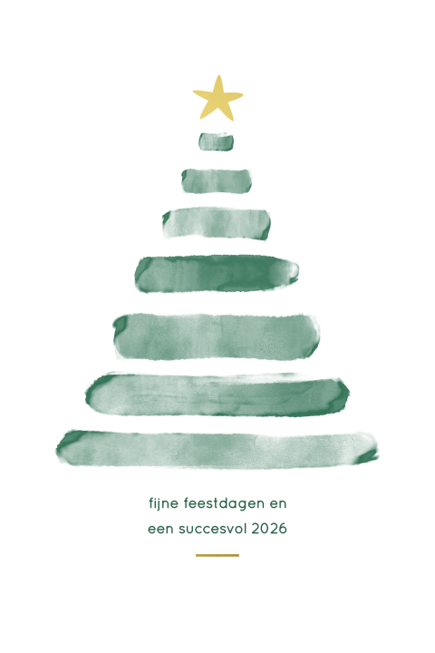 Kerstkaart zakelijk watercolor kerstboom