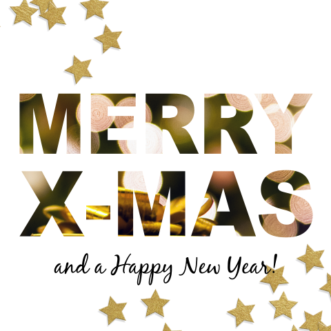 Stoere kerstkaart met foto in tekst