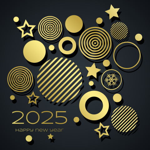 Luxe kerstkaart met goudfolie ornamenten