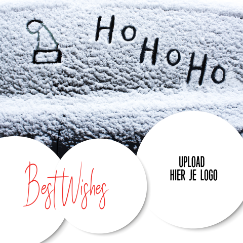 Kerstkaart met sneeuwballen hohoho voor transport