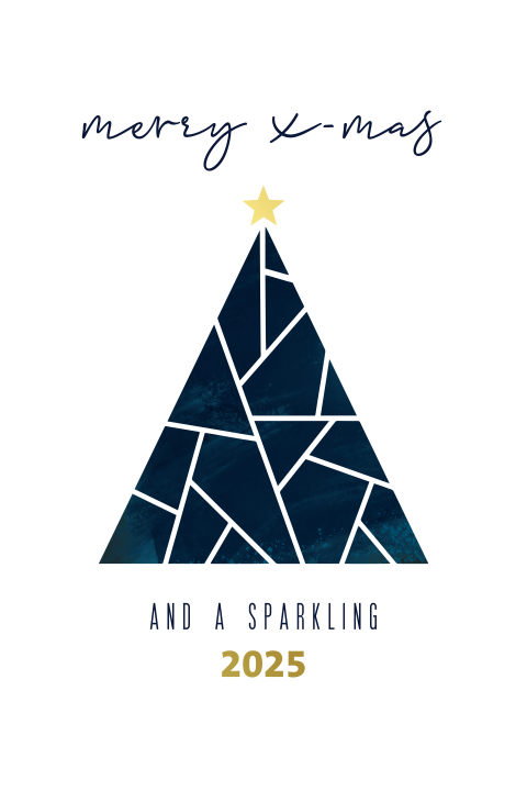 Kerstkaart zakelijk geometrische kerstboom