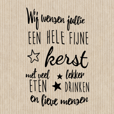 Kerstkaart kraft met kerstwens
