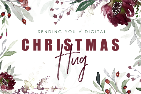 Botanische kerstkaart Christmas hug