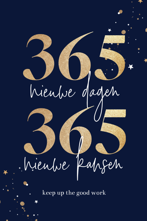 Kerstkaart zakelijk 365 nieuwe dagen 365 nieuwe kansen