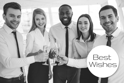 Fotokaart zwart wit Best Wishes