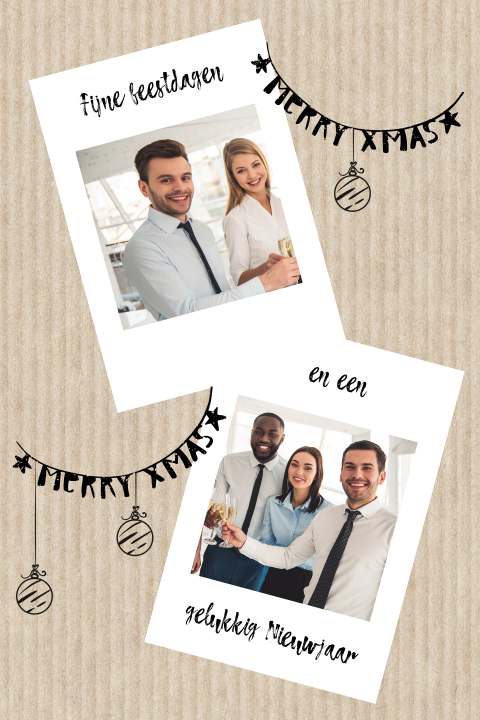 Fotokaart - kraft papier met slingers